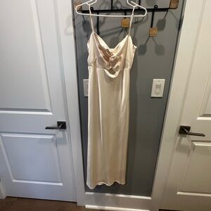 Champagne/off-white silk satin Park & Fifth dress. Excellent condition.